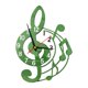 thumbnail image 2 of Reloj de pared Música silenciosa Diseño temático Decoración de relojes decorativos para niños Decoración del hogar Decoración del hogar para amantes Verde, 2 of 8
