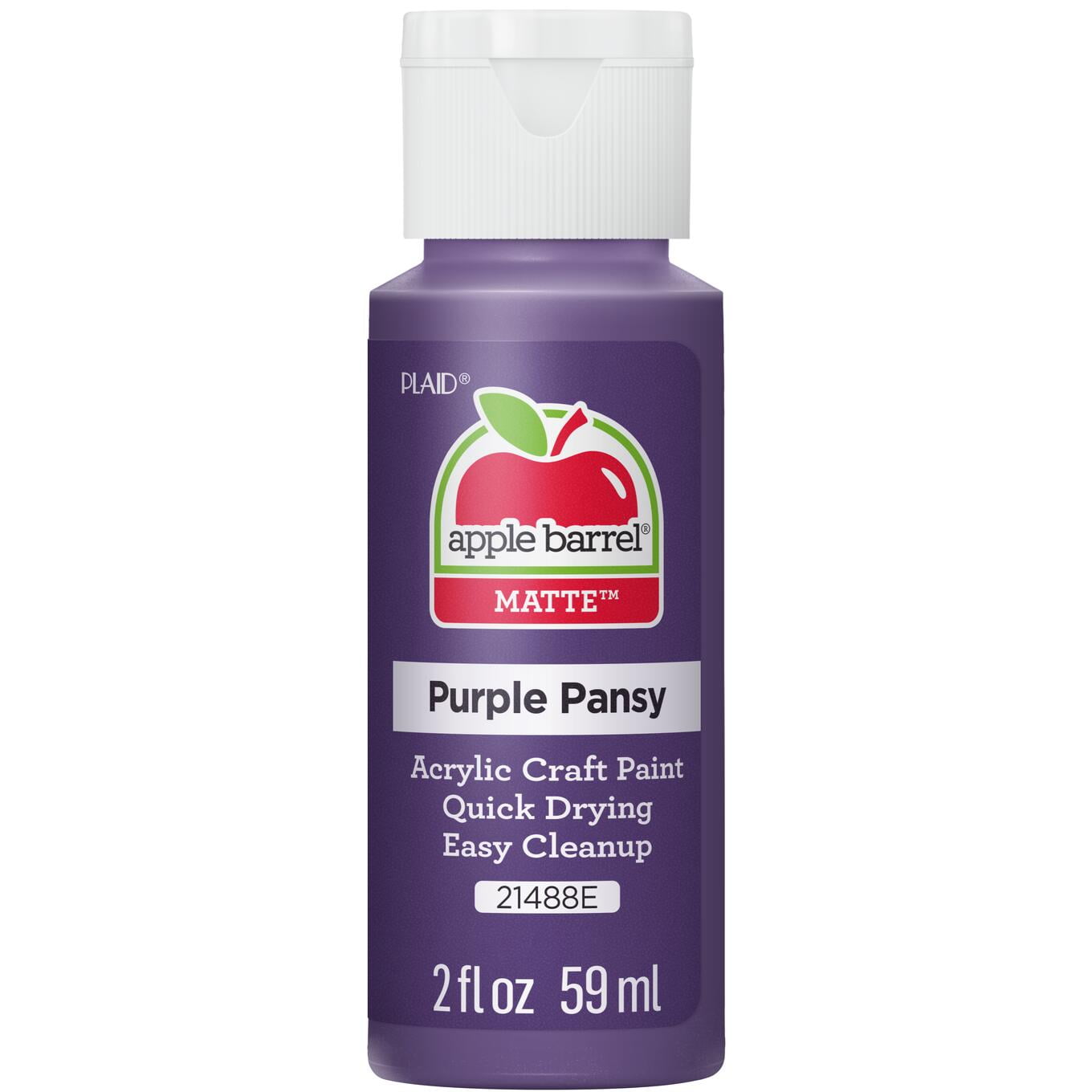 (2 pack) Apple Barrel Acrylic Craft Paint, Matte Finish, Purple Pansy, 2 fl oz