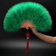 thumbnail image 3 of Abanico plegable de plumas, abanico de mano de baile de corte gótico para niña, hada dulce japonesa, 3 of 5