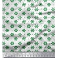 thumbnail image 1 of Soimoi Poly Georgette Fabric Dot & Snow Flakes Floral Decor Fabric Printed Yard 52 Inch Wide, 1 of 5