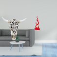 thumbnail image 2 of Escultura de pared de resina con forma de cabeza de toro, diseño abstracto de fuego, adorno de estatua, material de resina único, ideal para sala de e, 2 of 8