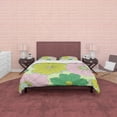 thumbnail image 4 of Ropa de cama Boho Colorido Funda Nórdica Juego de Dormitorio Bohemio, Verde Rosa Floral Edredón, 4 of 6