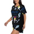 thumbnail image 2 of Daiia You are so Sweet Pattern Womens Pajama Sets Short Sleeve Pajamas for Women Sets Soft Lounge Sets Casual Round Neck Sleepwear PJS-Large, 2 of 7