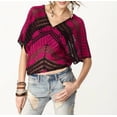 thumbnail image 1 of FREE PEOPLE V-Neck Pink SWEATER Striped TOP Shirt DOLMAN Knit ANTHROPOLOGIE $108, 1 of 1