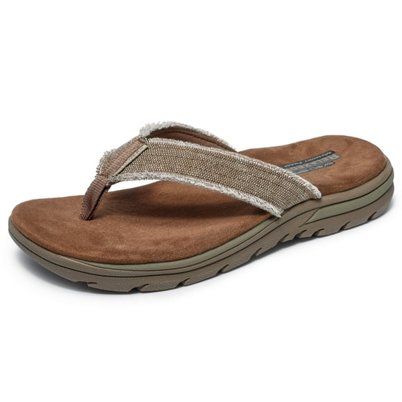 Sandalia tipo chancla Skechers Bosnia para hombre, talla 11, color canela