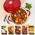 thumbnail image 3 of Enameled Cast Iron Dutch Oven, TAIMASI 5QT Dutch Oven Pot with Lid & Cotton Potholders, Heavy-Duty Cookware for Braising, Stews, Roasting, Bread Baking, All Stovetop Compatible (Red), 3 of 8