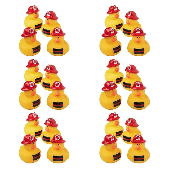 Fun Express Bulk 120 Pieces Thin Red Line Rubber Ducks