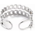 thumbnail image 4 of 1Pcs Curb Chain Rings Finger Cuff Rings Adjustable Knuckle Rings Open Band Ring for Men Women Dainty Trendy Jewelry Stainless Steel Color Size 6 3/4(17.1mm) 6.5~8mm diy, 4 of 4