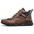thumbnail image 3 of Earlde Mens Leather Casual Chukka Driving Walking Ankle Boots with Hand Stitching, 3 of 7