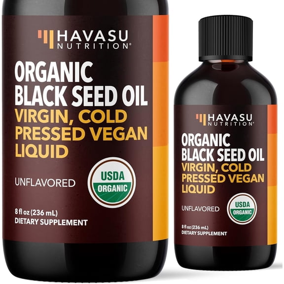 Havasu Nutrition Organic Cold-Pressed Black Seed Oil Liquid Supplement, Unflavored, 8 fl oz