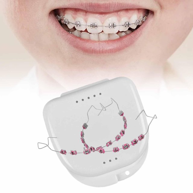 Decoración de dientes temporal para estudiantes con caja decorativa ortodoncista explicar rosa