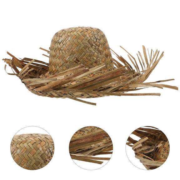 Greenadscape 1Pack Women Woven Bucket Sun Hat for Hiking Camping Straw Woven Material