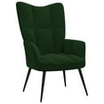 thumbnail image 7 of vidaXL Relaxing Chair with a Stool Dark Green Velvet, 7 of 7