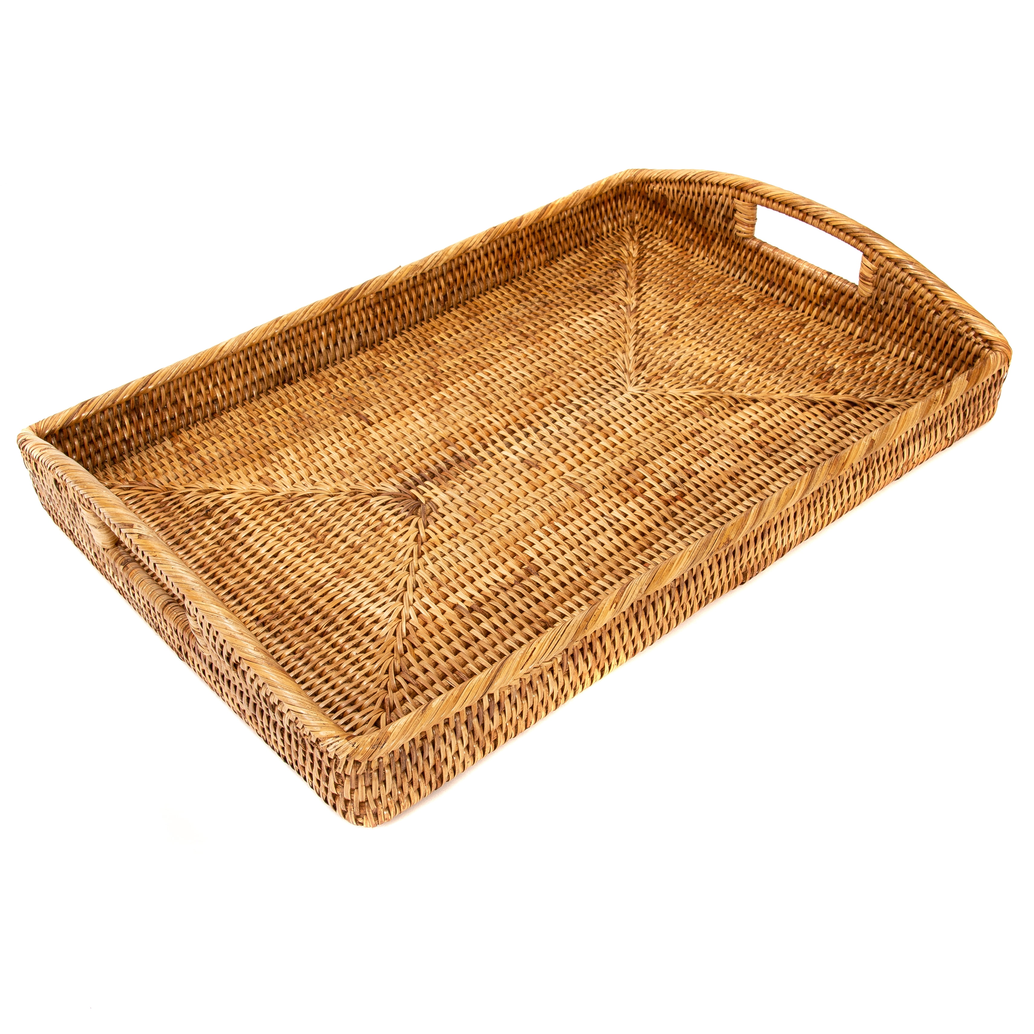 rattan serving tray