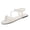 White, variant on Women's Flat Sandals Cross Strap Toe Ring Dressy Elastic Ankle Strap Summer Beach Walking Sandals, White Size 5.5