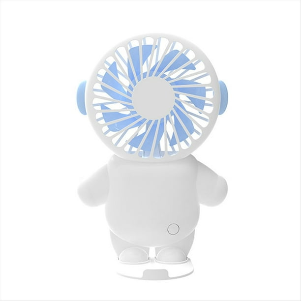 Ventilador Pequeño Portátil con Carga USB, Diseño de Astronauta Azul, con Cargador, Ideal Como Regalo de Verano para Estudiantes y Oficinistas.