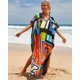 thumbnail image 5 of Blusa de playa de algodón con estampado de marca de agua, bata larga, blusa de bikini con protección solar para vacaciones en la playa, 5 of 6