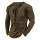 thumbnail image 1 of Men's Outdoor Vintage Lace-up Hooded Long-sleeved T-shirt Autumn Plain Casual Top M, 1 of 3