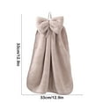 thumbnail image 3 of Polyester Bow Knot Hangable Hand Towel | Soft Fleece-Like Absorbent Design | Kitchen Bathroom Everyday Use | Decorative Hanging Loop | 33x33cm | Brown Gray Beige | Single Pack, 3 of 6