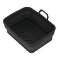 thumbnail image 4 of Silicone Fryer Pot, Rectangular Silicone Fryer Liner Non Stick Handle  For Kitchen Black,Grey, 4 of 8