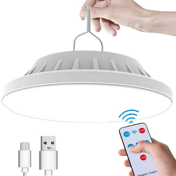 VONTER USB Solar Camping Light with Remote Control - Hanging IPX7 Waterproof Tent Light Outdoor Lamp for Camping, Hiking, Outage, Hurricane, Cellphone Emergency Charging(120 Piece LED)