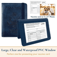 thumbnail image 6 of ComfiTime Passport Holder and Luggage Tags Set – RFID Passport Wallet/Cover with Vaccine Card Holder and Credit Card Slots, PU Leather Travel Tags for Suitcases and Bags, TSA Approved, Navy Blue, 6 of 14