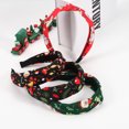 thumbnail image 3 of 4 PCS Christmas Cross Knotted Head Hoop Women's Wide Headbands Santa Claus Christmas Snowman Deer Tree Knotted Hair Band For Women And Girls, One Size, 3 of 10
