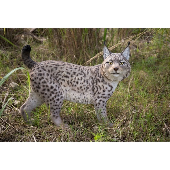 Hi-Line Gifts Wildlife Outdoor Lynx Statue - 28"- Brown and Black