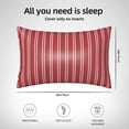 thumbnail image 6 of JUNZAN Stripes Red White Silk Pillowcase for Hair and Skin,Cooling Sleep Both Sides Silk Satin Pillow Covers with Zipper for Women Men, 6 of 8