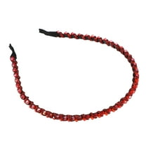 Unique Bargains 1 Pcs Hairband for Women Rhinestone Hair Hoop Headband Red 0.24 Inch Wide
