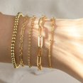 thumbnail image 3 of Juego de pulseras de oro resistentes al agua para mujer, joyería delicada y moderna chapada en oro real de 14 quilates, apilable, con cuentas de tenis, 3 of 4