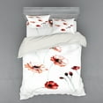 thumbnail image 2 of Ambesonne Flower Bedding Set 3 Pcs, Watercolor Nature, Twin XL, Orange White, 2 of 3