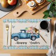 thumbnail image 2 of Happy Easter Placemats Set of 6, Spring Truck Bunny Butterfly Blue Plaid Placemats for Dining Table, Place Mats for Kitchen Tabletop, Waterproof Wipeable Dining Table Mats Set, 2 of 9