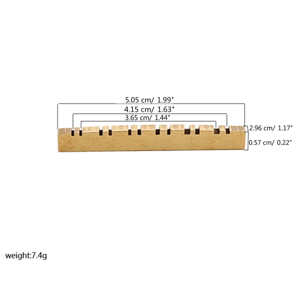 Zeiwohndc Electric Guitar Pre-Slotted Brass Nut Replacement Music Instrument Parts