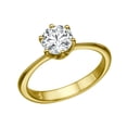 thumbnail image 2 of Moissanite Engagement Ring Charles &amp; Colvard Forever One 6.5MM (1ct DEW) Round Cut 14k Yellow Gold Classic Solitaire, 2 of 3