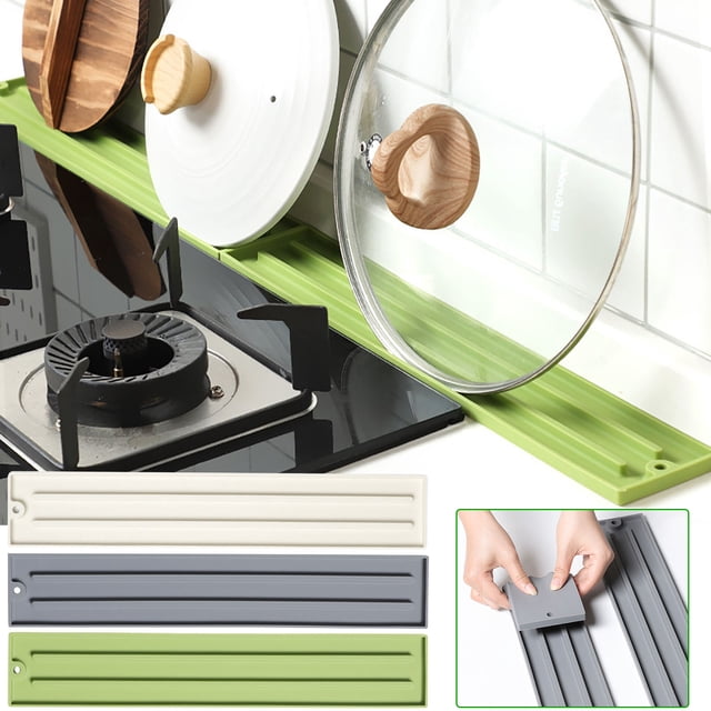 sdhkgrrt 3Pcs Silicone Pot Lid Storage Pad, Countertop Drainage Mat for Kitchen, Cutting Board Drying Rack, Heat Insulation Pad for Stove, Non Slip Pad for Utensils, Kitchen Counter Protector Mat
