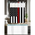 thumbnail image 6 of No Hook Cloth Fabric Shower Curtain with Snap in Liner, Red American Flag Waterproof Shower Curtains Set with See Through Top Window, Black White Striped US Flag Stars Bath Curtains Shower 72"x72", 6 of 6