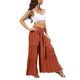 thumbnail image 1 of Pantalones De Pierna Ancha Vendaje De Cintura Alta Pantalones Drapeados Sueltos Informales para Viajes De Yoga Rojo Ladrillo L, 1 of 5