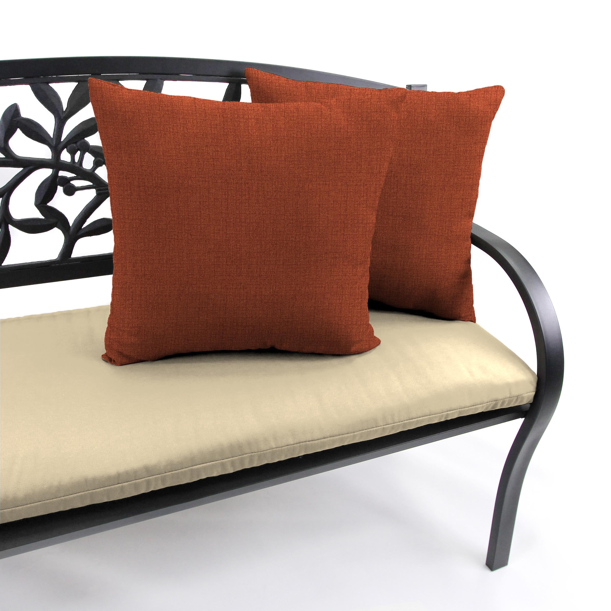 Jordan Manufacturing 16" x 16" McHusk Brick Red Solid Square Outdoor Throw Pillow