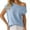 Blue, variant on RMGVDSD Women's Summer Off The Shoulder Knit Tops 2025 Casual Short Sleeve Oversized Tunic T Shirt Solid Color Soft Pullover Sweater Top /Red