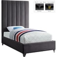 thumbnail image 2 of Meridian Furniture Via Rich Velvet Twin Bed in Gray, 2 of 8