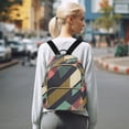 thumbnail image 7 of FORMRS Mini Backpack Purse for Women Travel Daypack Casual Shoulder Bag, Green Geometric, 7 of 7