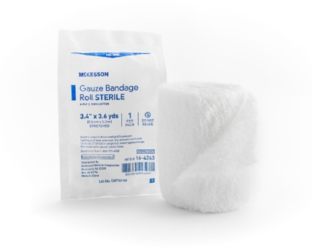 McKesson Fluff Bandage Roll McKesson Cotton Gauze 6Ply 32/5 Inch X