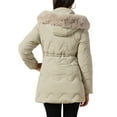thumbnail image 3 of INSPIRE CHIC Women's Winter Thicken Puffer Coat Faux Fur Removable Hood Warm Parka Jacket XS Light Khaki, 3 of 6
