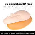 thumbnail image 3 of Maoww Silicone Practice Fake Head Reusable Mannequin Head Skin 5D Makeup Training Accessory, 3 of 9