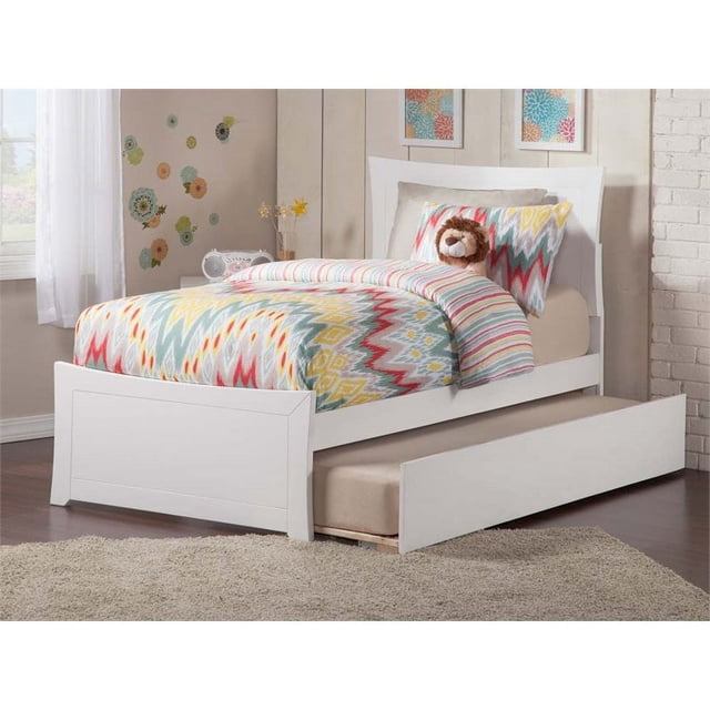 Leo & Lacey Lit Plateforme Gigogne Urbain Simple en Blanc