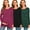 2-Maple red/Black/Deep green(3 Pack), variant on Women's Long Sleeve Maternity Shirts Basic Casual Pregnancy Top