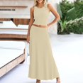 thumbnail image 5 of 2 Piece Skirt Set for Women Sleeveless/Short Sleeve Top with Flowy Maxi Skirts Elegant 2pc Dress Sets, 5 of 7