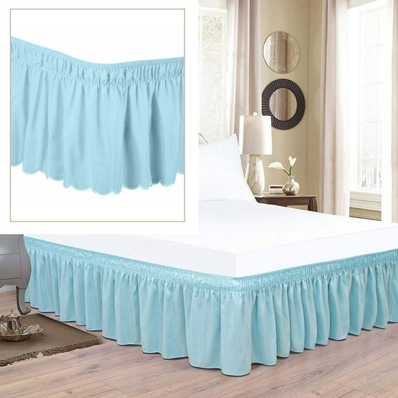 Boreal Craft Solid Color Bedding Elastic Bed Apron Proof Bedspread Non Bed Skirt * Blue Protective Films for Cat Furniture