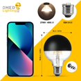 thumbnail image 5 of OMED Globe Light Bulbs, 4 Pcs Half Black E26 Dimmable G25/G80 LED Light Bulb 60 watt Equivalent, 2700k Soft White Light Bulbs for Bathroom,Vanitym,Night Light,Make Up,Decorative Light Bulb, 5 of 9